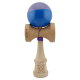 Kendama X Originala, Profesionala, Vivimall, Big Cups V2, Super Sticky cu Cupe Mari, Rulment Metalic, din lemn 18 cm, Ata 55 cm, Mov/Albastru - vivimall.ro