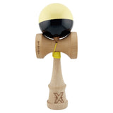 Kendama X Originala, Profesionala, Vivimall, Big Cups V2, Super Sticky cu Cupe Mari, Rulment Metalic, din lemn 18 cm, Ata 55 cm, Galben/Negru - vivimall.ro