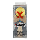 Kendama X Originala, Profesionala, Flippy, Big Cups V2, Super Sticky Legendary Cupe Mari, Rulment Metalic cu Ata 55 cm,-Galben/Linii Rosii - vivimall.ro