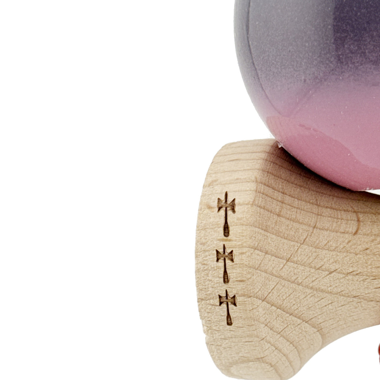 Kendama X Originala, Profesionala, Flippy, Big Cups V2, Super Sticky Cupe Mari, Rulment Metalic cu Ata 55 cm, Albastru Deschis/Mov/Roz - vivimall.ro