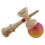 Kendama X Originala, Profesionala, Flippy, Big Cups V2, Super Sticky Cupe Mari, Rulment Metalic cu Ata 55 cm, Roz/Portocaliu/Galben - vivimall.ro
