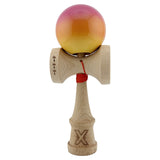 Kendama X Originala, Profesionala, Flippy, Big Cups V2, Super Sticky Cupe Mari, Rulment Metalic cu Ata 55 cm, Roz/Portocaliu/Galben - vivimall.ro
