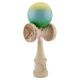 Kendama X Originala, Profesionala, Flippy, Big Cups V2, Super Sticky Cupe Mari, Rulment Metalic cu Ata 55 cm, Galben/Albastru deschis/Verde - vivimall.ro