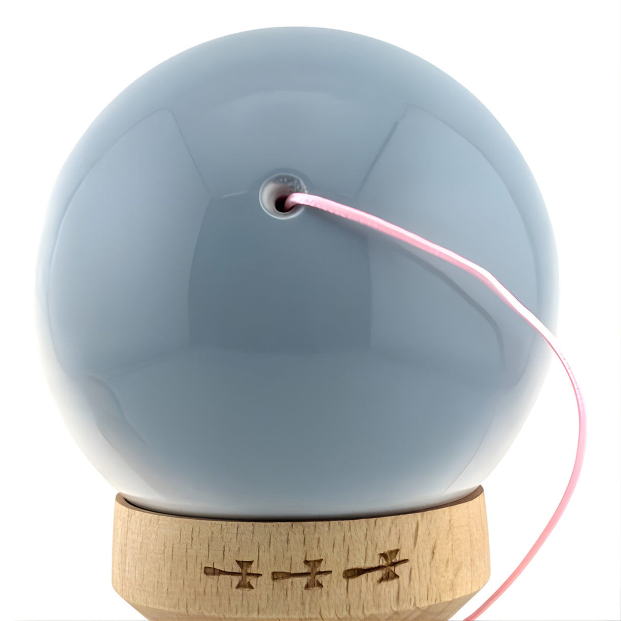 Kendama X Originala, Profesionala, Flippy, Big Cups V2, Super Sticky Cupe Mari, Rulment Metalic cu Ata 55 cm, Gradient Roz/Alb/Gri - vivimall.ro