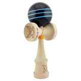 Kendama X Originala, Profesionala, Flippy, Big Cups V2, Super Sticky Legendary Cupe Mari, Rulment Metalic cu Ata 55 cm, Negru/Linii Albastre deschise - vivimall.ro