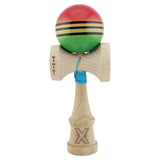 Kendama X Originala, Profesionala, Flippy, Big Cups V2, Super Sticky Legendary Cupe Mari, Rulment Metalic cu Ata 55 cm, Rosu/Galben/Verde - vivimall.ro