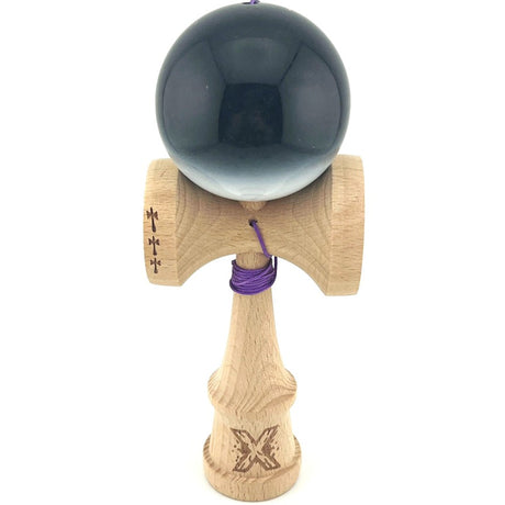 Kendama X Originala, Profesionala, Vivimall, Big Cups V2, Super Sticky, Rulment Metalic cu Ata 55 cm, Negru/Alb - vivimall.ro