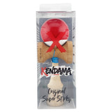 Kendama X Originala, Profesionala, Flippy, Big Cups V2, Super Sticky cu Cupe Mari, din lemn 18 cm, Rulment Metalic cu Ata 55 cm, Rosu/Alb - vivimall.ro