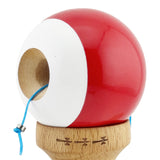 Kendama X Originala, Profesionala, Vivimall, Big Cups V2, Super Sticky cu Cupe Mari, din lemn 18 cm, Rulment Metalic cu Ata 55 cm, Rosu/Alb - vivimall.ro