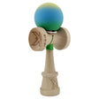 Kendama X Originala, Profesionala, Vivimall, Cupe Mari KING SIZE V3, Rubber Grip, Gaura in Baza, Rulment Metalic, din lemn 18 cm, Ata 55 cm, Gradient Galben/Albastru/Verde - vivimall.ro