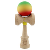 Kendama X Originala, Profesionala, Vivimall, Cupe Mari KING SIZE V3, Rubber Grip, Gaura in Baza, Rulment Metalic, din lemn 18 cm, Ata 55 cm, Gradient Verde/Galben/Rosu - vivimall.ro