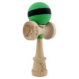 Kendama X Originala, Profesionala, Vivimall, Cupe Mari KING SIZE V3, Rubber Grip, Gaura in Baza, Rulment Metalic, din lemn 18 cm, Ata 55 cm, M Bicolor Verde Dublu/Negru - vivimall.ro