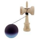 Kendama X Originala, Profesionala, Vivimall, Cupe Mari KING SIZE V3, Rubber Grip, Gaura in Baza, Rulment Metalic, din lemn 18 cm, Ata 55 cm, Gradient Negru/Albastru deschis - vivimall.ro