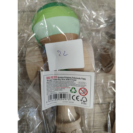 Kendama X Originala, Profesionala, Flippy, Big Cups V3, Rubber Grip model Verde degrade - vivimall.ro