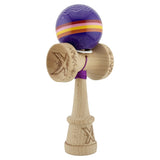 Kendama X Originala, Profesionala, Flippy, NIGHT SKY, Super Sticky cu Cupe Mari KING SIZE V3, Gaura in Baza, Rulment Metalic, din lemn 18 cm, Ata 62/65 cm, Mov - vivimall.ro