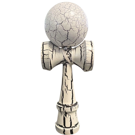 Kendama X Originala, Profesionala, Vivimall, Cracked, din Lemn, 18 cm, Alb/Negru - vivimall.ro