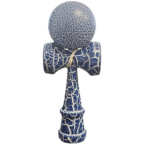 Kendama X Originala, Profesionala, Vivimall, Cracked, din Lemn, 18 cm, Albastru/Alb - vivimall.ro