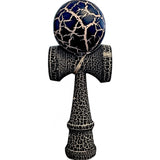 Kendama X Originala,  Profesionala, Flippy, Cracked, din Lemn, 18 cm,  Negru Alb