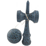 Kendama X Originala,  Profesionala, Flippy, Cracked, din Lemn, 18 cm,  Negru, Albastru