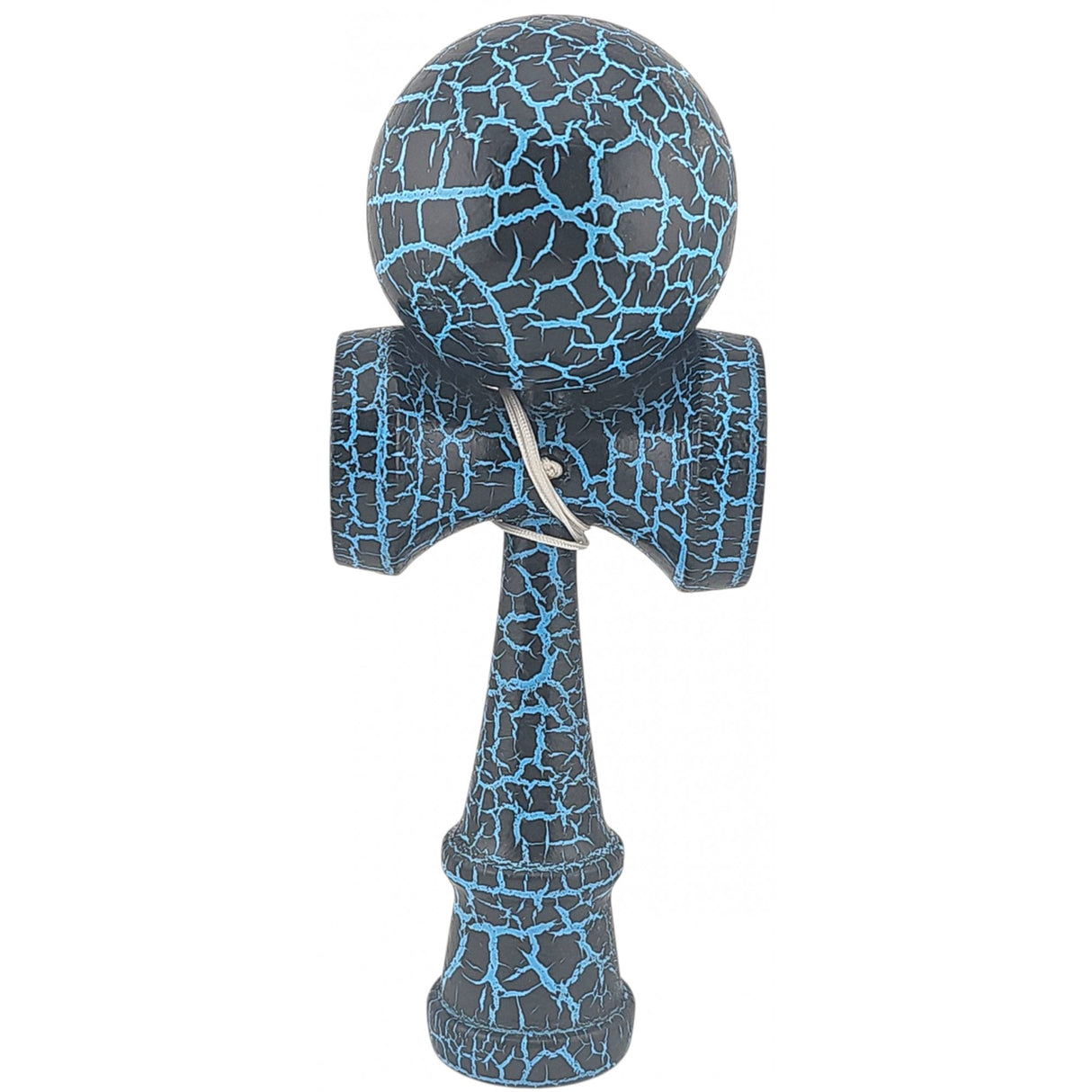 Kendama X Originala,  Profesionala, Flippy, Cracked, din Lemn, 18 cm,  Negru, Albastru