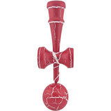 Kendama X Originala, Profesionala, Vivimall, Cracked, din Lemn, 18 cm, Rosu/Alb - vivimall.ro