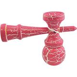 Kendama X Originala, Profesionala, Flippy, Cracked, din Lemn, 18 cm, Roz Aprins/Alb