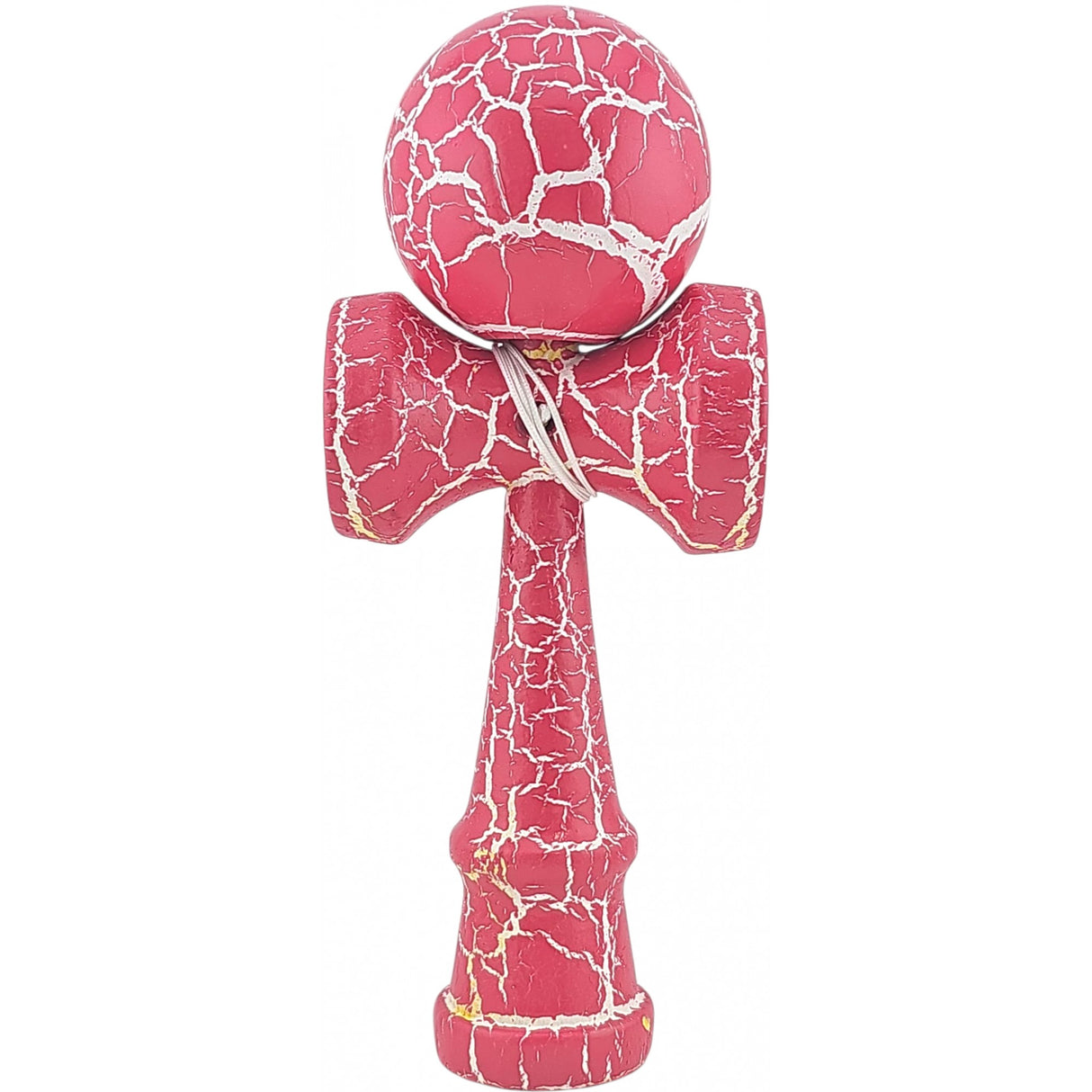 Kendama X Originala, Profesionala, Flippy, Cracked, din Lemn, 18 cm, Roz Aprins/Alb