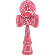 Kendama X Originala, Profesionala, Flippy, Cracked, din Lemn, 18 cm, Roz Aprins/Alb - vivimall.ro