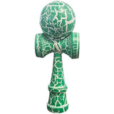 Kendama X Originala, Profesionala, Vivimall, Cracked, din Lemn, 18 cm, Verde/Alb - vivimall.ro