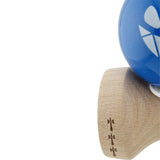Kendama X Originala, Profesionala, Flippy, Crazy Smile, Super Sticky cu Cupe Mari KING SIZE V3, Gaura in Baza, Rulment Metalic, din lemn 18 cm, Ata 62/65 cm, Special Albastru - vivimall.ro