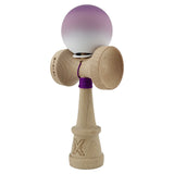 Kendama X Originala, Profesionala, Vivimall, Cupe Mari KING SIZE V3, Rubber Grip, Gaura in Baza, Rulment Metalic, din lemn 18 cm, Ata 55 cm, Gradient Mov/Alb - vivimall.ro