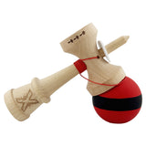 Kendama X Originala, Profesionala, Vivimall, Cupe Mari KING SIZE V3, Rubber Grip, Gaura in Baza, Rulment Metalic, din lemn 18 cm, Ata 55 cm, M Bicolor Rosu Dublu/Negru - vivimall.ro