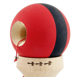 Kendama X Originala, Profesionala, Vivimall, Cupe Mari KING SIZE V3, Rubber Grip, Gaura in Baza, Rulment Metalic, din lemn 18 cm, Ata 55 cm, M Bicolor Rosu Dublu/Negru - vivimall.ro