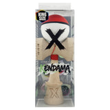 Kendama X Originala, Profesionala, Vivimall, Big Cups V3, Rubber Grip model Rosu/alb - vivimall.ro