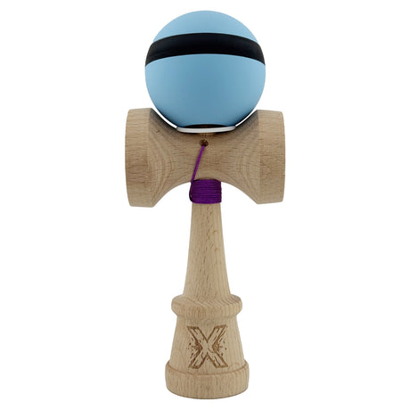 Kendama X Originala, Profesionala, Vivimall, Cupe Mari KING SIZE V3, Rubber Grip, Gaura in Baza, Rulment Metalic, din lemn 18 cm, Ata 55 cm, M Bleu/Negru/Bleu - vivimall.ro