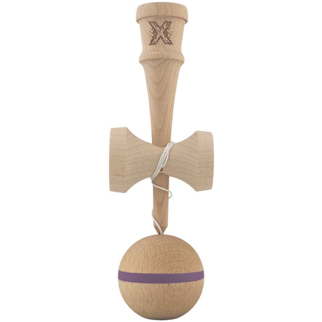 Kendama X Originală, Profesională, Flippy, din Lemn, 18 cm, Dunga Mov