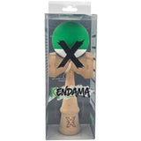 Kendama X Originala, Profesionala, Vivimall, din Lemn, 18 cm, Rubber Grip, Verde Alb - vivimall.ro