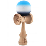 Kendama X Originala, Profesionala, Flippy, Big Cups V2, Rubber Grip cu Cupe Mari, Rulment Metalic cu Ata 55 cm, Gradient Albastru/Alb/Negru - vivimall.ro