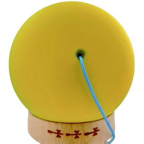 Kendama X Originala, Profesionala, Vivimall, Big Cups V2, Rubber Grip cu Cupe Mari, Rulment Metalic cu Ata 55 cm,-Gradient Galben/Albastru - vivimall.ro