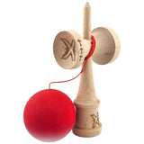 Kendama X Originala, Profesionala, Flippy, Big Cups V2, Rubber Grip cu Cupe Mari, Rulment Metalic cu Ata 55 cm,-Gradient Rosu/Alb - vivimall.ro