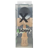 Kendama X Originala, Profesionala, Vivimall, din Lemn, Rubber Grip, 18 cm, Alb/Negru - vivimall.ro