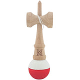 Kendama X Originala, Profesionala, Vivimall, din Lemn, Rubber Grip, 18 cm, Alb/Rosu - vivimall.ro