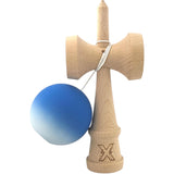 Kendama X Originala, Profesionala, Vivimall, din Lemn, Rubber Grip, 18 cm, Albastru/Alb - vivimall.ro