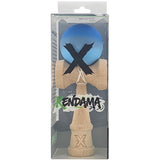 Kendama X Originala, Profesionala, Flippy, din Lemn, Rubber Grip, 18 cm, Albastru/Alb