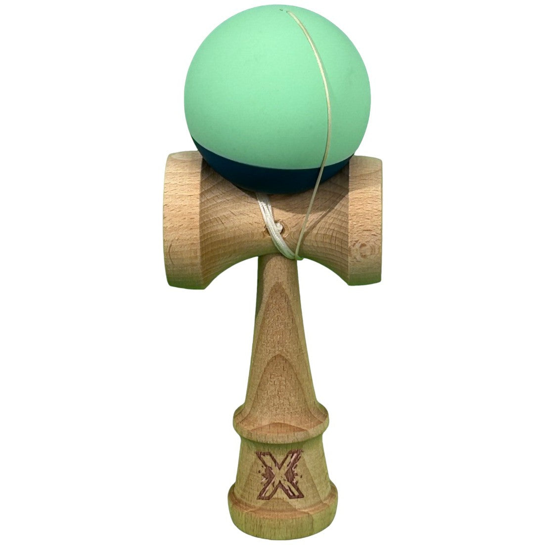 Kendama X Originala, Profesionala, Vivimall, din Lemn, Rubber Grip, 18 cm, Albastru/Turcoaz - vivimall.ro