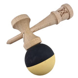 Kendama X Originala, Profesionala, Vivimall, din Lemn, Rubber Grip, 18 cm, Galben/Negru - vivimall.ro