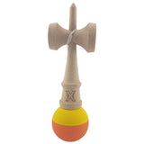 Kendama X Originala, Profesionala, Vivimall, din Lemn, Rubber Grip, 18 cm, Galben/Portocaliu - vivimall.ro