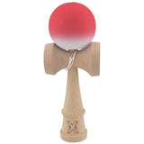 Kendama X Originala, Profesionala, Vivimall, din Lemn, Rubber Grip, 18 cm, Gradient Rosu/Alb - vivimall.ro