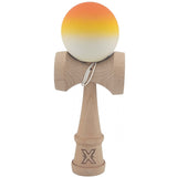 Kendama X Originala, Profesionala, Vivimall, din Lemn, Rubber Grip, 18 cm, Gradient Rosu Galben Alb - vivimall.ro