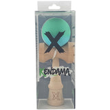 Kendama X Originala, Profesionala, Vivimall, din Lemn, Rubber Grip, 18 cm, Gradient Turcoaz/Alb - vivimall.ro